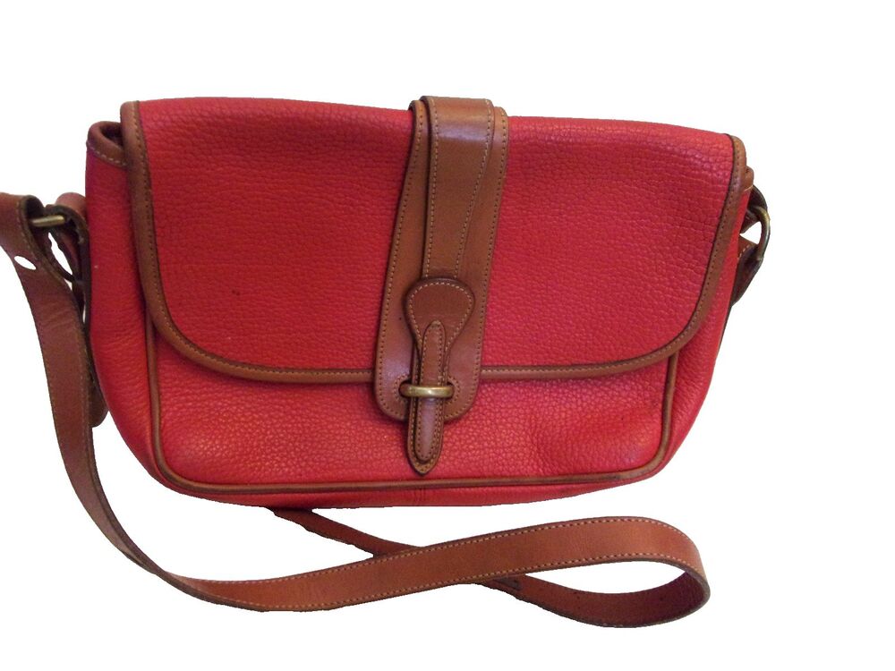 Dooney & Bourke Vintage Red All Weather Leather Crossbody Bag Mede in USA